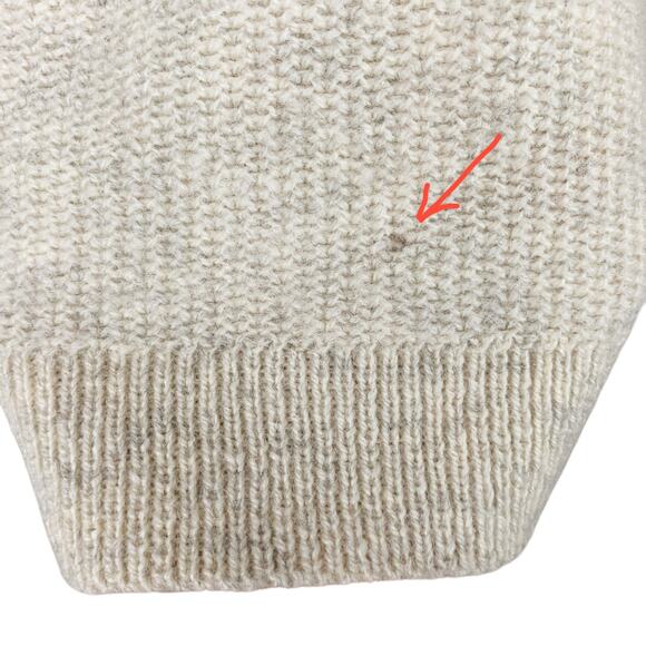 Vintage Columbia Sweater Cream Pullover Shetland Wool Long Sleeve Men's L - Flaw - Picture 8 of 9